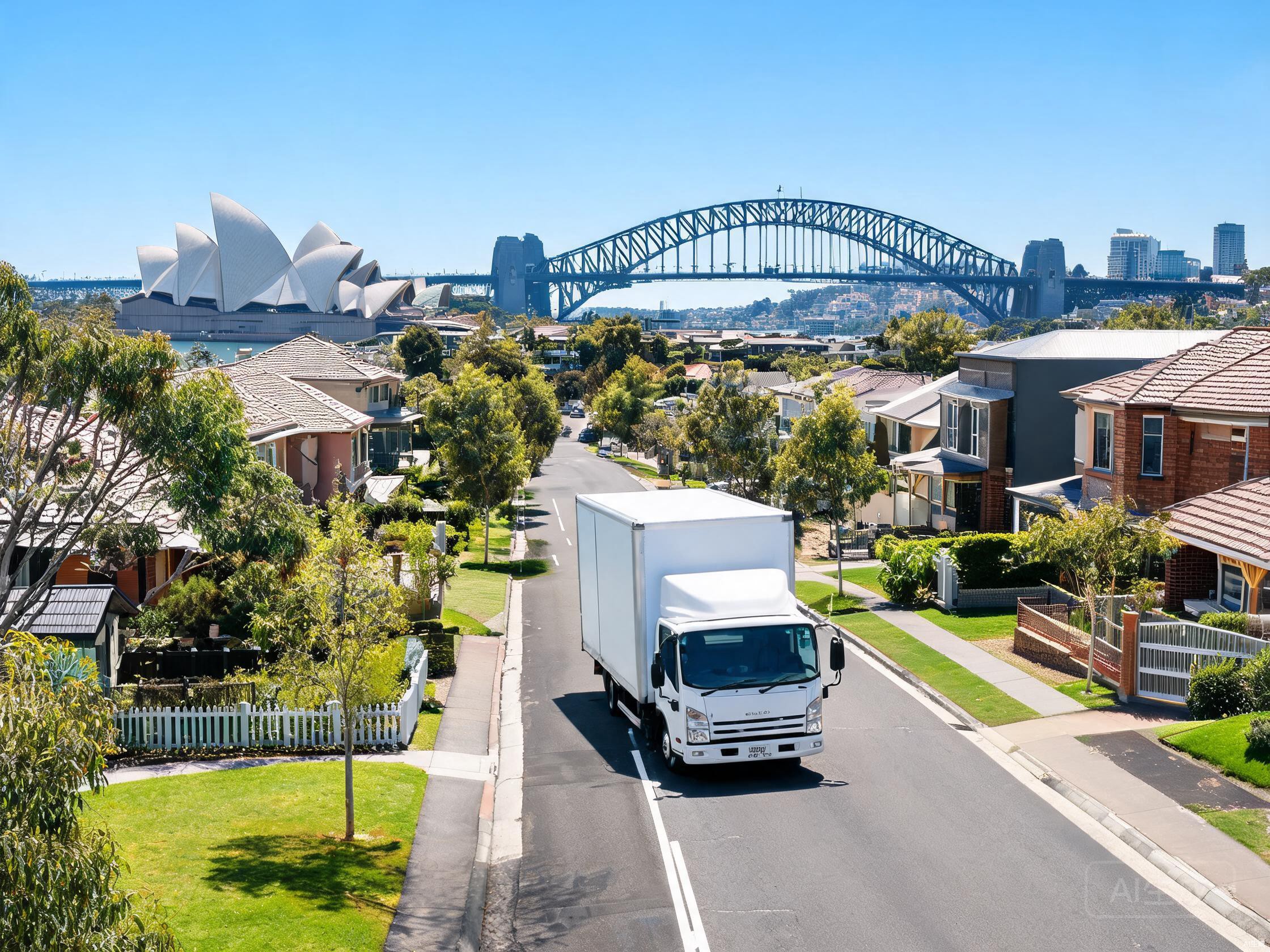 Local delivery truck distributing goods across metropolitan Sydney